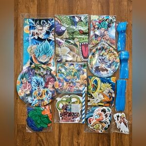 Dragon Ball Z Party Supplies Set - Blue and Green